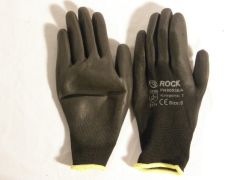 Védőkesztyű tenyérmártott szerelőkesztyű fekete 7-es PN8003/07 | ROCK SCARAB/07
