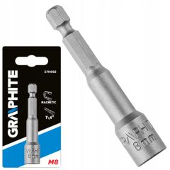 Bit fej, behajtófej 8 x 65 mm, mágneses | GRAPHITE 57H992