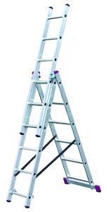 Létra 3 x 6 fokos univerzális alumínium létra lépcsőfunkcióval CORDA | KRAUSE 033369