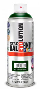 Pinty Plus Evolution oldószeres akril festék spray 400 ml, RAL 6009 fenyőzöld színű | PINTY PLUS 595