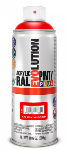 Pinty Plus Evolution oldószeres akril festék spray 400 ml, RAL 3020 közlekedési piros színű | PINTY PLUS 614