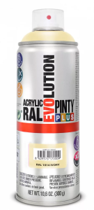 Pinty Plus Evolution oldószeres akril festék spray 400 ml, RAL 1014 elefántcsont színű | PINTY PLUS 618