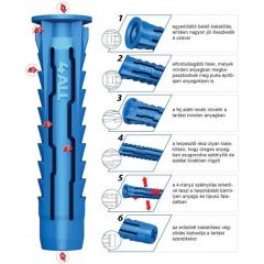 Műanyag dűbel 5 x 25 mm 4ALL univerzális nylon sötétkék RAWLPLUG 58909