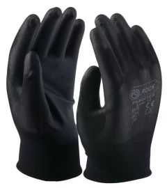 Védőkesztyű tenyérmártott szerelőkesztyű fekete 8-as PN8003/8 | ROCK SCARAB/08