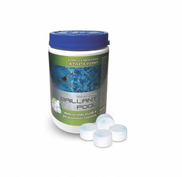 Mini kombi klór 20gr os tabletta 1kg medencéhez BRILLANT POOL UVC 701B