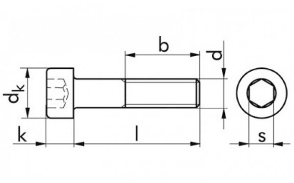 Hengeres fejű belső kulcsnyílású csavar M6 x 50 mm 8 8 horganyzott DIN 912 53449-2