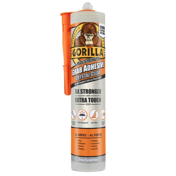 GORILLA Grab Crystal Clear Kristálytiszta építés ragasztó extra erős 270ml GORILLA 2044400