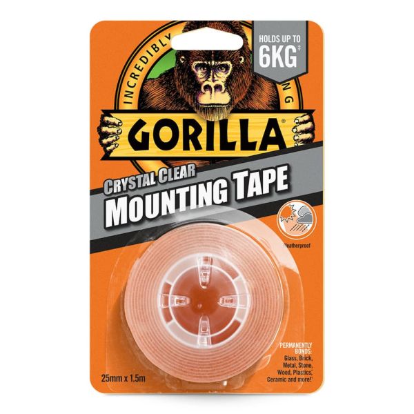 GORILLA Mounting Tape kristálytiszta kétoldalú ragasztószalag 2 54 mm x 1 52 m GORILLA 3044100