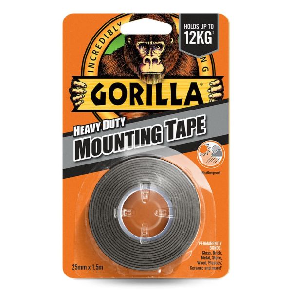 GORILLA Heavy Duty Mounting Black Tape fekete kétoldalú ragasztószalag kültérre is 2 54 cm x 1 52 m GORILLA 3044200