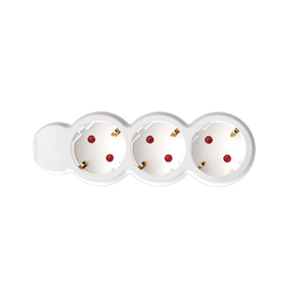Elosztó, hosszabbító 3-as, 3 m, fehér, 3 x 1,5 mm2 | NV 3-3/WH/1,5