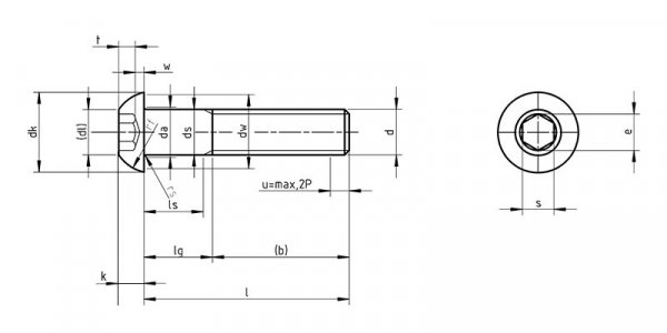 D fejű belső kulcsnyílású csavar M8 x 12 mm tövigmenetes 10 9 horganyzott ISO 7380 57773-2