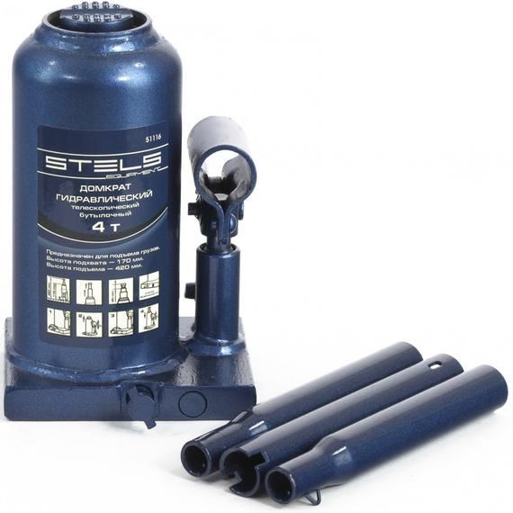 Hidraulikus palackemelő 6 t 190 mm 480 mm emelési magassággal STELS 51141