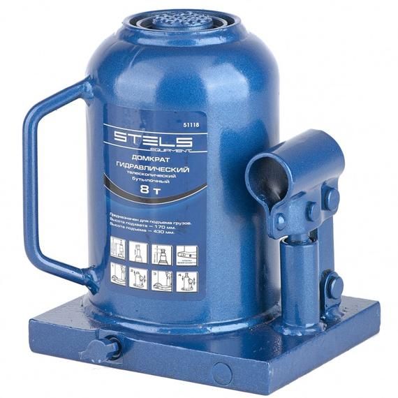 Hidraulikus teleszkópós palackemelő 8 t 170 mm 430 mm emelési magassággal STELS 51118