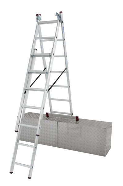 Létra 3 x 7 fokos univerzális alumínium létra lépcsőfunkcióval CORDA KRAUSE 033376-4