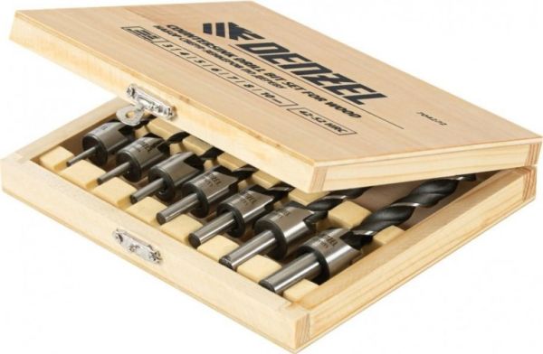Kúpsüllyesztő fúrószárral készlet 3 10 mm 7 részes bit befogással DENZEL 704272