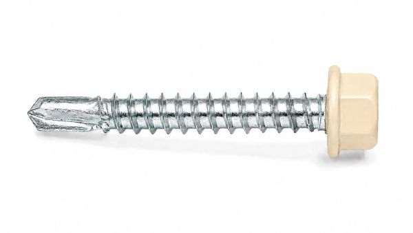 Lemezcsavar 4 8 x 35 mm hatlapfejű önfúró fához EPDM alátéttel RAL 1015 Világoscsont színű DIN 7504 K 52584