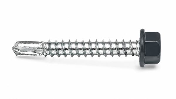 Lemezcsavar 4 8 x 19 mm hatlapfejű önfúró EPDM alátéttel RAL 7016 Antracit színű DIN 7504 K 52152