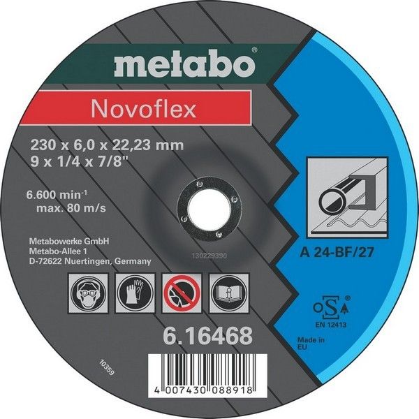 Vágótárcsa tisztítókrong Novoflex 230 x 6 0 x 22 2 mm acél METABO 616468000
