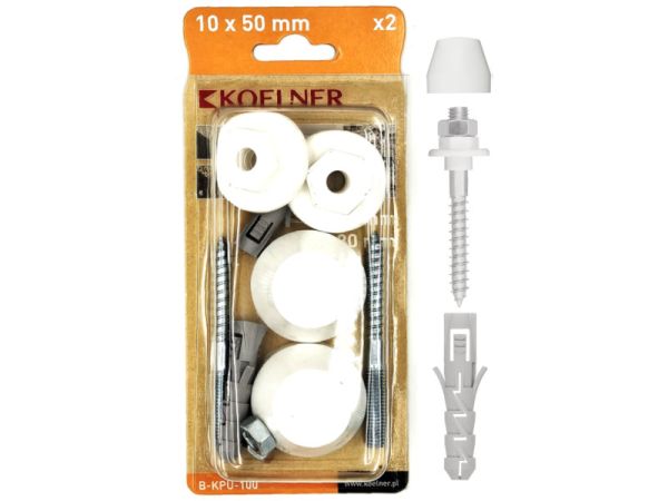 Mosdó rögzítő készlet B KPU 120 8 mm x 100 mm 12 mm x 60 mm fehér 2db os 51527