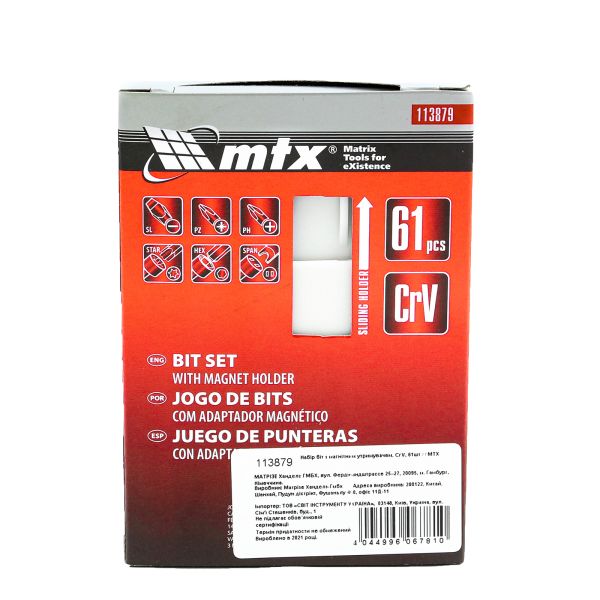 Bit készlet behajtó készlet 61 részes MTX 113879-3