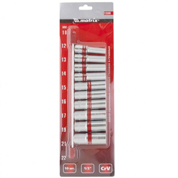 Dugókulcs készlet krova készlet 1 2 10 részes hosszított 10 22 mm MTX 135909-4