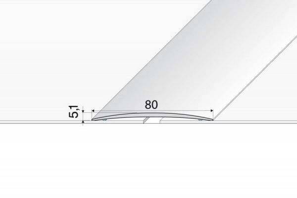 Burkolatváltó sín 100 cm 8 cm es öntapadós eloxált ezüst 454201002-3