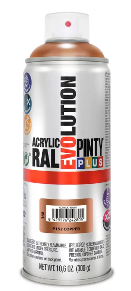 Pinty Plus Evolution oldószeres akril festék spray 400 ml P152 bronz színű PINTY PLUS 368