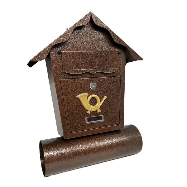 Postaláda levélszekrény szórólaptartós házikó bronz 2050840