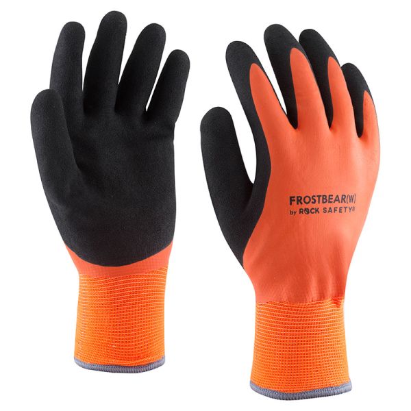 Védőkesztyű L3036 bélelt duplán márott 8 as narancssárga ROCK FROSTBEAR W 08