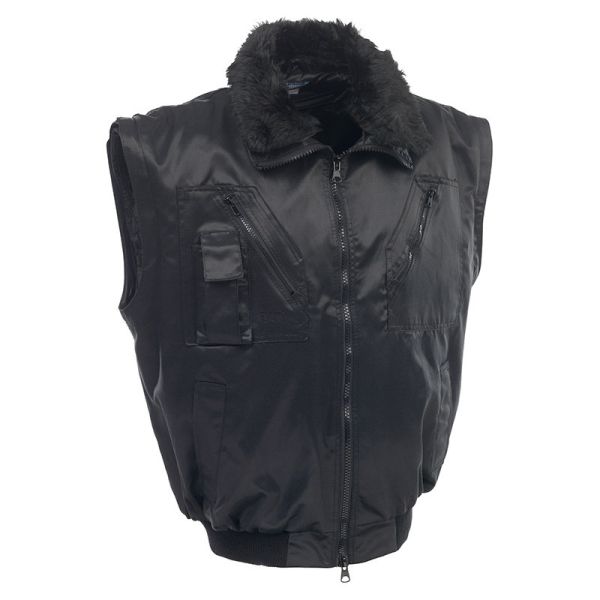 Munkavédelmi pilóta dzseki fekete kivehető szőrmebéléssel és levehetú ujjal XL es INUIT B XL-2