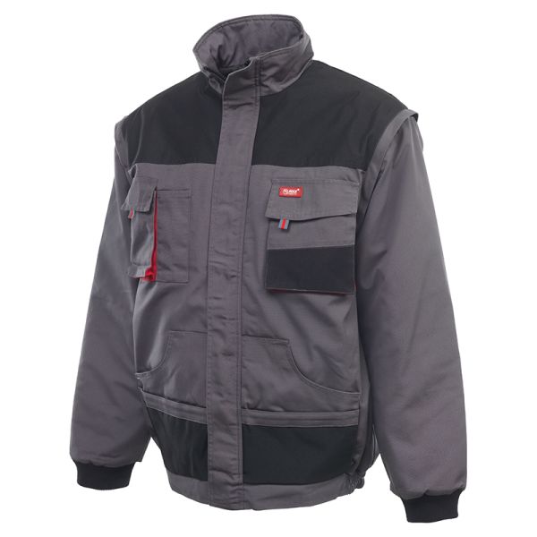 Munkavédelmi télikabát Rock Pro szürke fekete piros 3XL es ROCK RPTDZS SZ 3XL-3