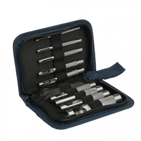 Bőrlyukasztó készlet 9 db os cipzáras táskában SIBRTEH 18309-2