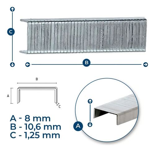 Tűzőkapocs 140 8 mm 1000 db edzett MTX 413089