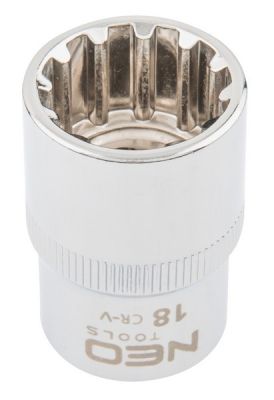 Dugókulcs fej, krova fej 18 mm E22, 1/2" | NEO 08-590