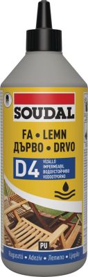 Ragasztó vízálló 66A, 750 g, D4 poliuretán | SOUDAL 124662