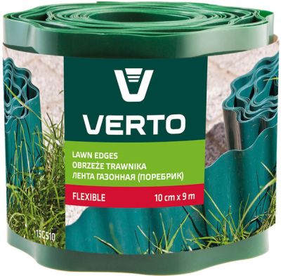 Ágyásszegély 10 cm x 9 m zöld színű | VERTO 15G510