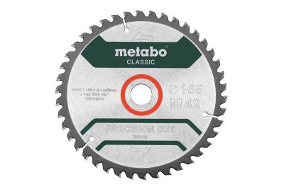 Körfűrésztárcsa, körfűrészlap PRECISION CLASSIC 165 x 20 mm Z42 WZ 5° | METABO 628026000