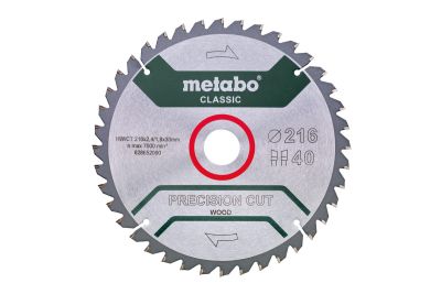 Körfűrésztárcsa, körfűrészlap PRECISION CLASSIC 216 x 30 mm Z40 WZ 5° neg /B | METABO 628652000