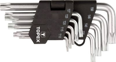 Imbuszkulcs készlet T10 - T50, 9 részes, torx | TOPEX 35D960