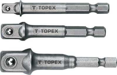 Dugókulcs adapter készlet 1/4", 1/2", 3/8", 3 részes | TOPEX 38D151