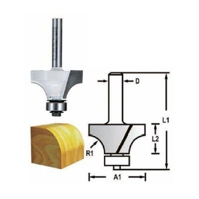 Marófej, marókés, gömbölyítő kés befogás: 8 mm, átmérő: 17,3 mm, rádiusz: 2,3 mm, csapágyas | MAKITA D-48343