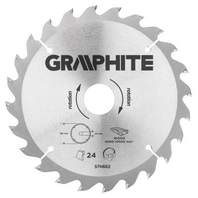 Körfűrésztárcsa, körfűrészlap 185 mm / 30 mm Z24 | GRAPHITE 57H662