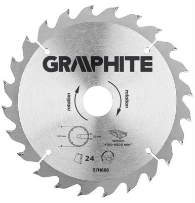 Körfűrésztárcsa, körfűrészlap 190 mm / 30 mm Z24 | GRAPHITE 57H668