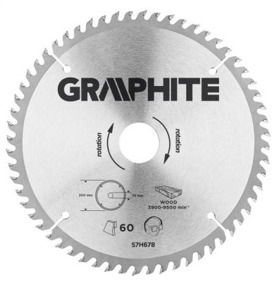 Körfűrésztárcsa, körfűrészlap 200 mm / 30 mm Z60 | GRAPHITE 57H678