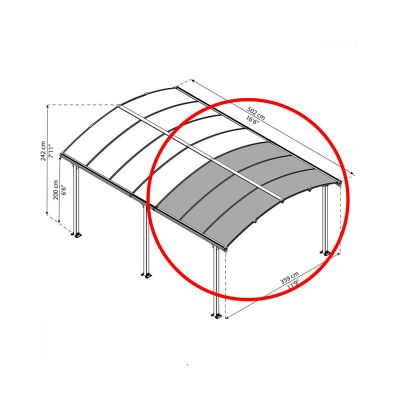 ARCADIA bővítő elem kocsibeállókhoz, nyitott garázs 210 cm | PALRAM 705481