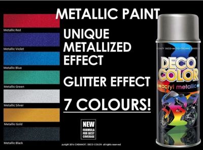 DECO COLOR Acryl metallic fémhatású, akril festék spray 400 ml, metál zöld | DECO COLOR D15400