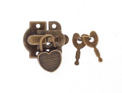 Dobozpánt lakattal antik réz + csavar 29 mm x 37 mm | 1430035