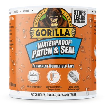 GORILLA Waterproof Patch & Seal fehér tape ragasztószalag 100 mm x 3 m vízálló/foltozó | GORILLA 105292