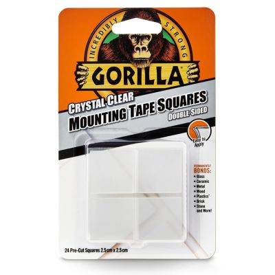 GORILLA Mounting Clear Tape Squares kétoldalú ragasztószalag 2,5cm-es négyzetek 24db/csom | GORILLA 3044110