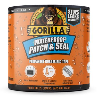 GORILLA Waterproof Patch & Seal fekete tape ragasztószalag 100 mm x 3 m vízálló/foltozó | GORILLA 3044720